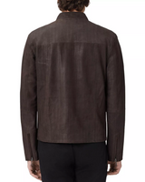 Damien Plated Leather Cafe Racer Jacket
