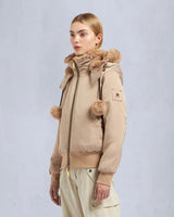 MOOSE KNUCKLES GOLD SERIES ORIGINAL LUXE SATIN BOMBER JACKET