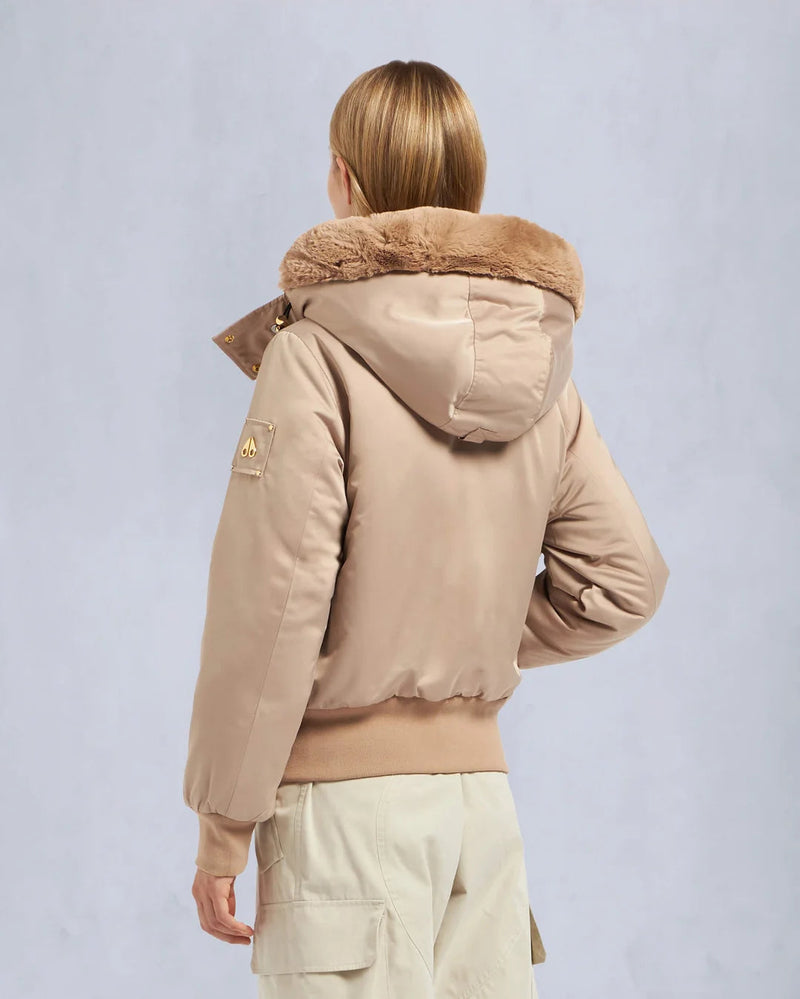 MOOSE KNUCKLES GOLD SERIES ORIGINAL LUXE SATIN BOMBER JACKET