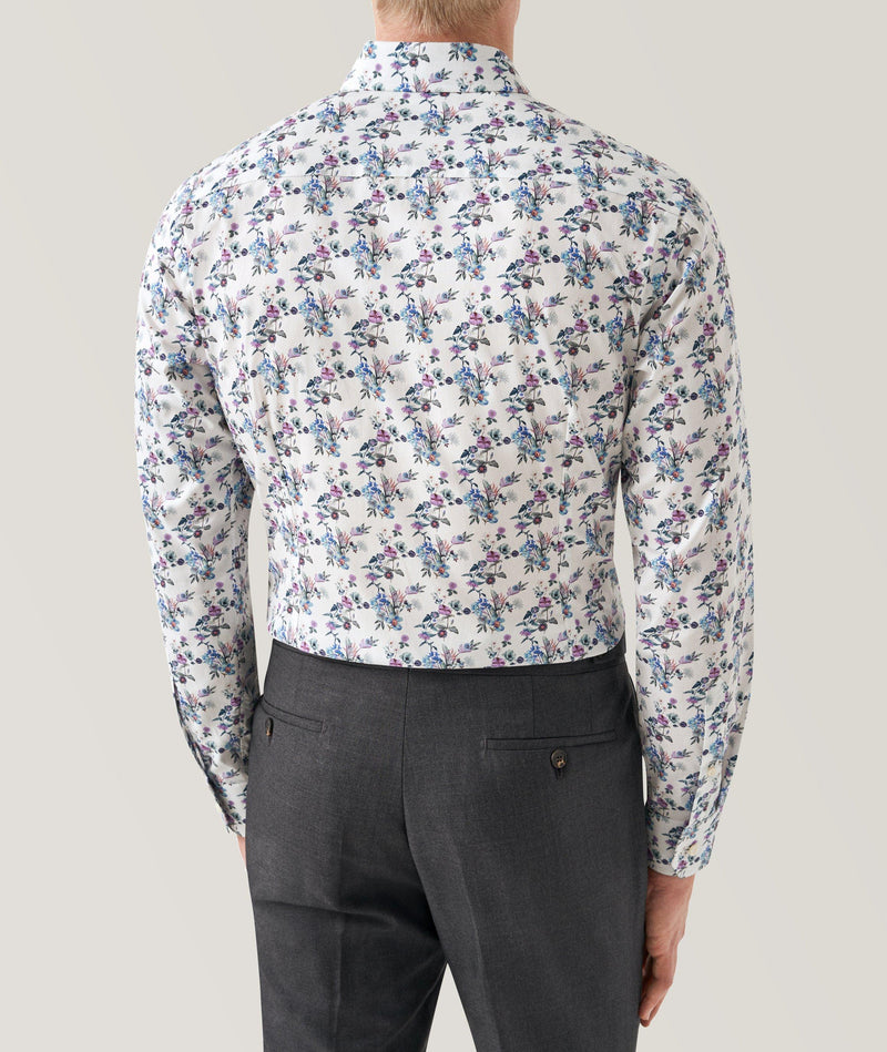 Eton Slim Fit Dress Shirt with Lively Floral Print