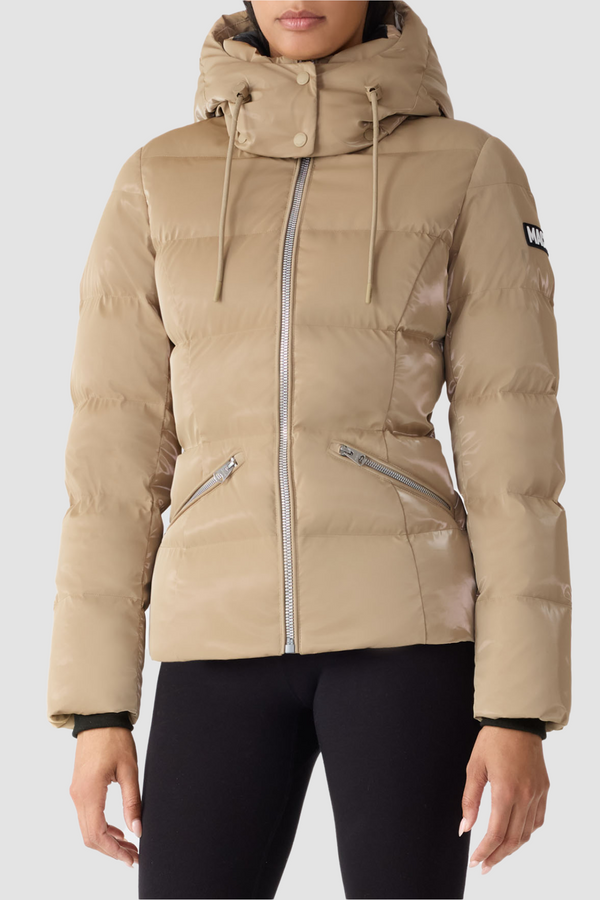 Mackage MADALYN-GLO High-Gloss Down Jacket With Removable Hood