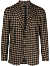 Tagliatore Textured Check Taupe Blazer