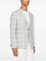 Tagliatore Sky Blue Check Beige Blazer