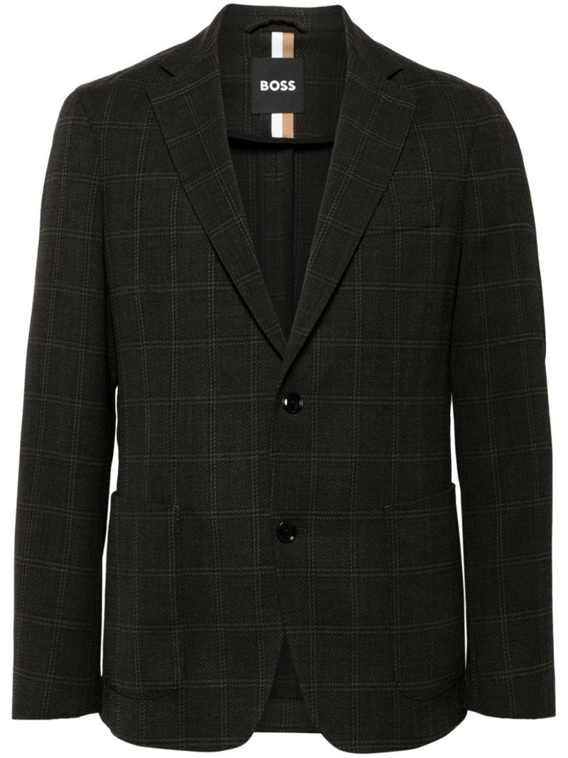 Boss SLIM-FIT JACKET IN CHECKED STRETCH Blazer