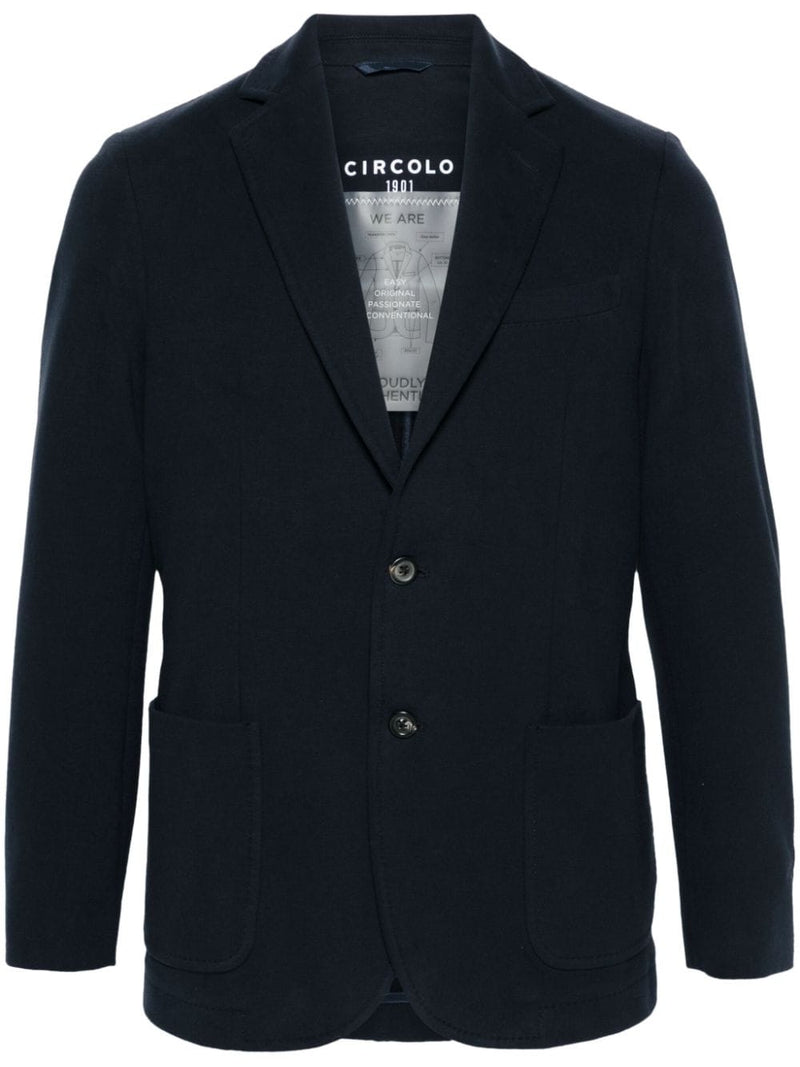 Circolo 1901 Single Breasted Blazer Cashmere Touch - Oxford Blue