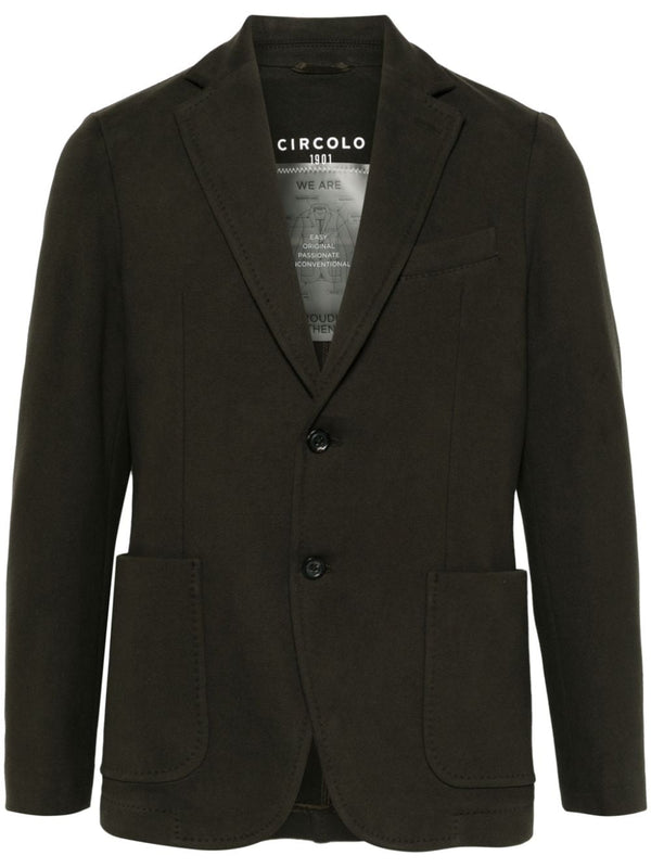 Circolo 1901 Single-Breasted Blazer Cashmere Touch -Dark Green