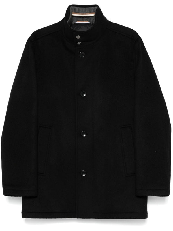 Boss Relaxed-Fit Short Coat in Virgin Wool and Cashmere