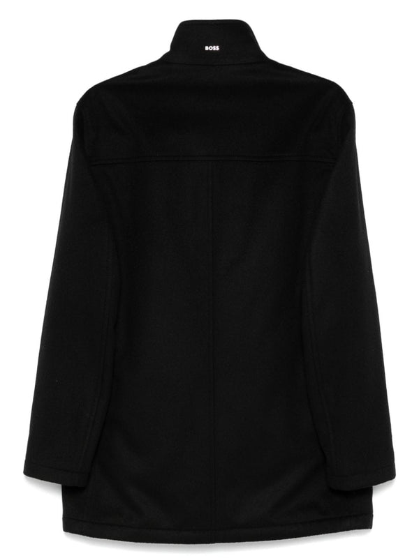 Boss Relaxed-Fit Short Coat in Virgin Wool and Cashmere