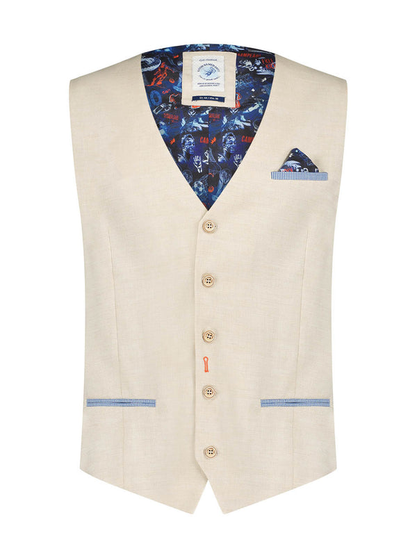 A Fish Named Fred Linen Structure Waistcoat