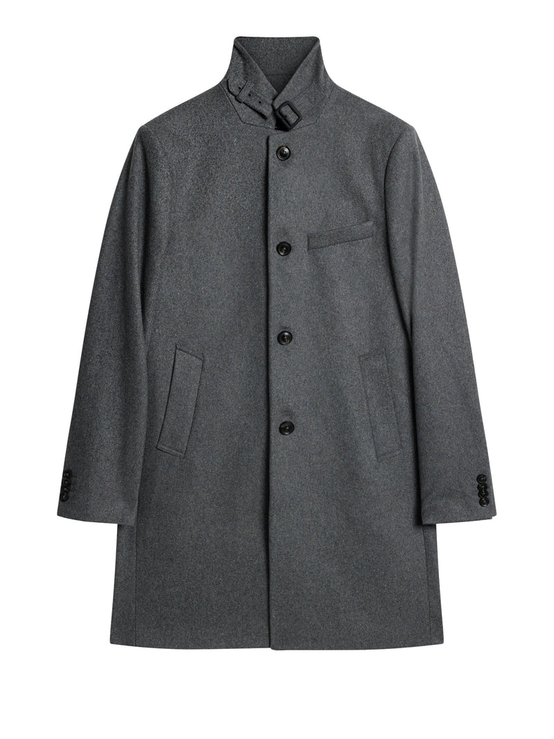 J.Lindeberg Holger Melton Mid Grey Melange Coat