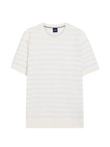 Horizontal-stripe sweater in a cotton blend