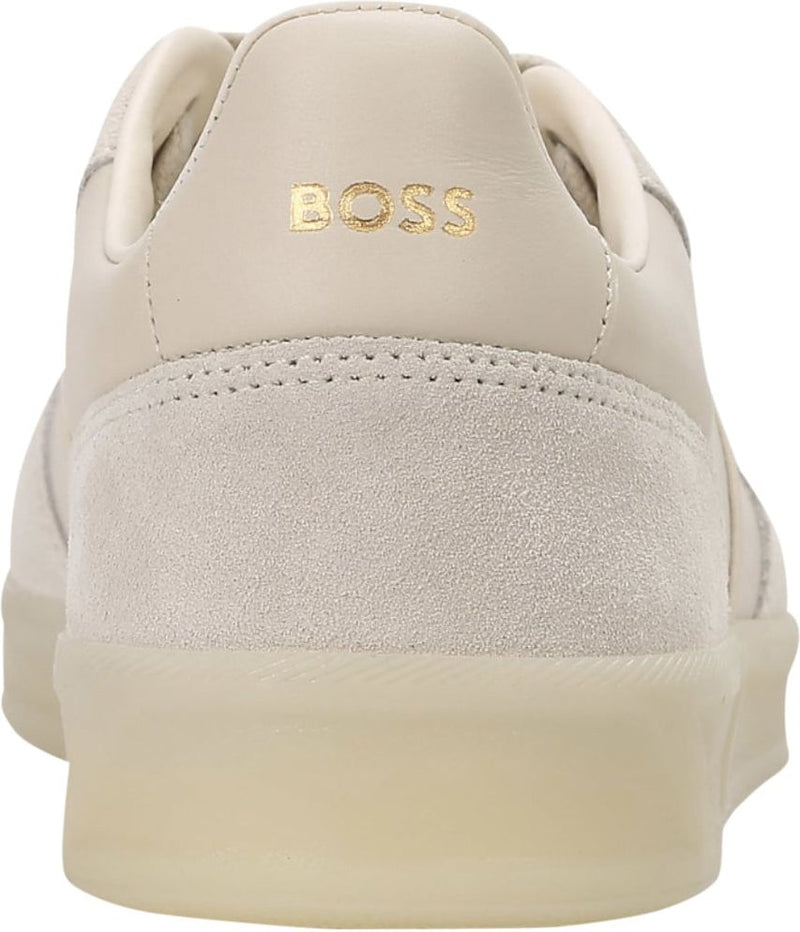 Boss Leather Suede Trainers with Foil Print Branding