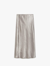 Max Mara Satin Midi Skirt in Turtledove