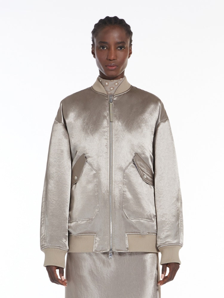 Max Mara Oversized Satin Bomber Jacket