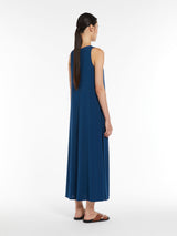 Max Mara Supremo Stretch Jersey A-line Dress in China Blue