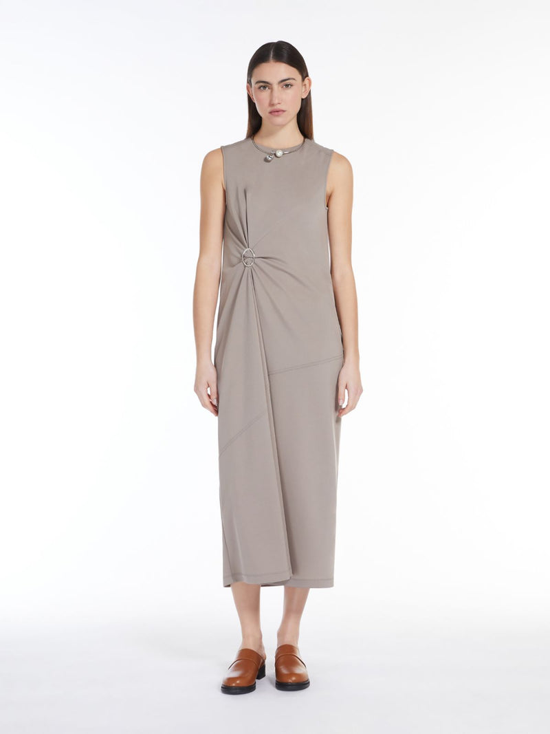 Max Mara Fluid Jersey Dress in Turtledove