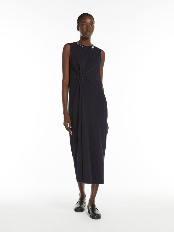 Max Mara Fluid Jersey Dress in Navy