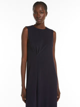 Max Mara Fluid Jersey Dress in Navy