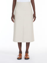 Max Mara Scilli Coated Jersey Midi Skirt in Beige