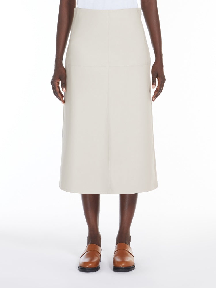 Max Mara Scilli Coated Jersey Midi Skirt in Beige