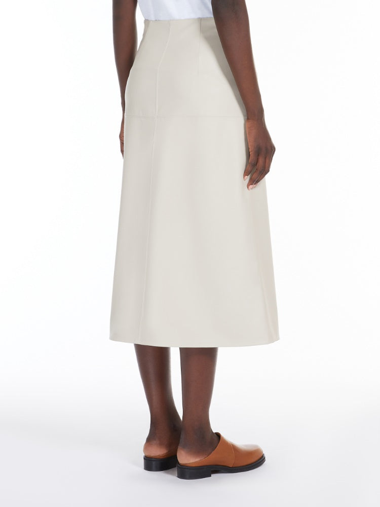 Max Mara Scilli Coated Jersey Midi Skirt in Beige