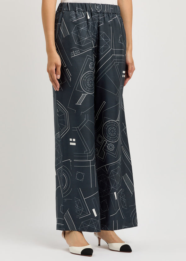 Max Mara Vik Printed Silk Trousers