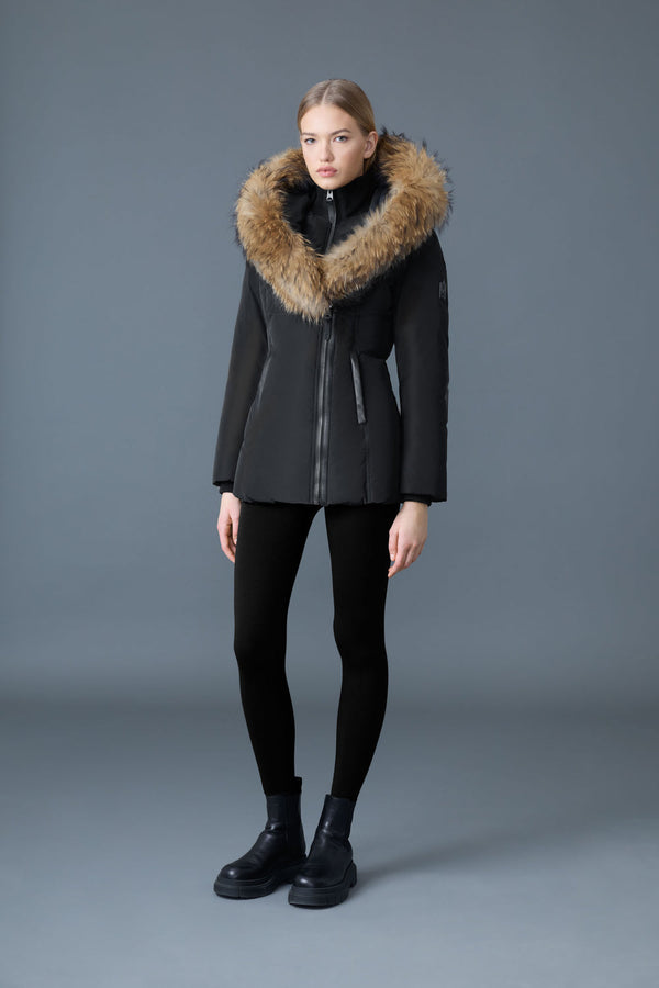 MACKAGE ADALI-F Down coat with natural fur Signature Mackage Collar