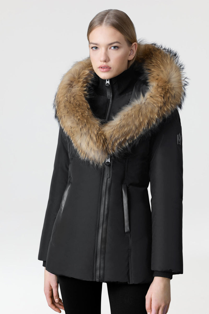 MACKAGE ADALI-F Down coat with natural fur Signature Mackage Collar
