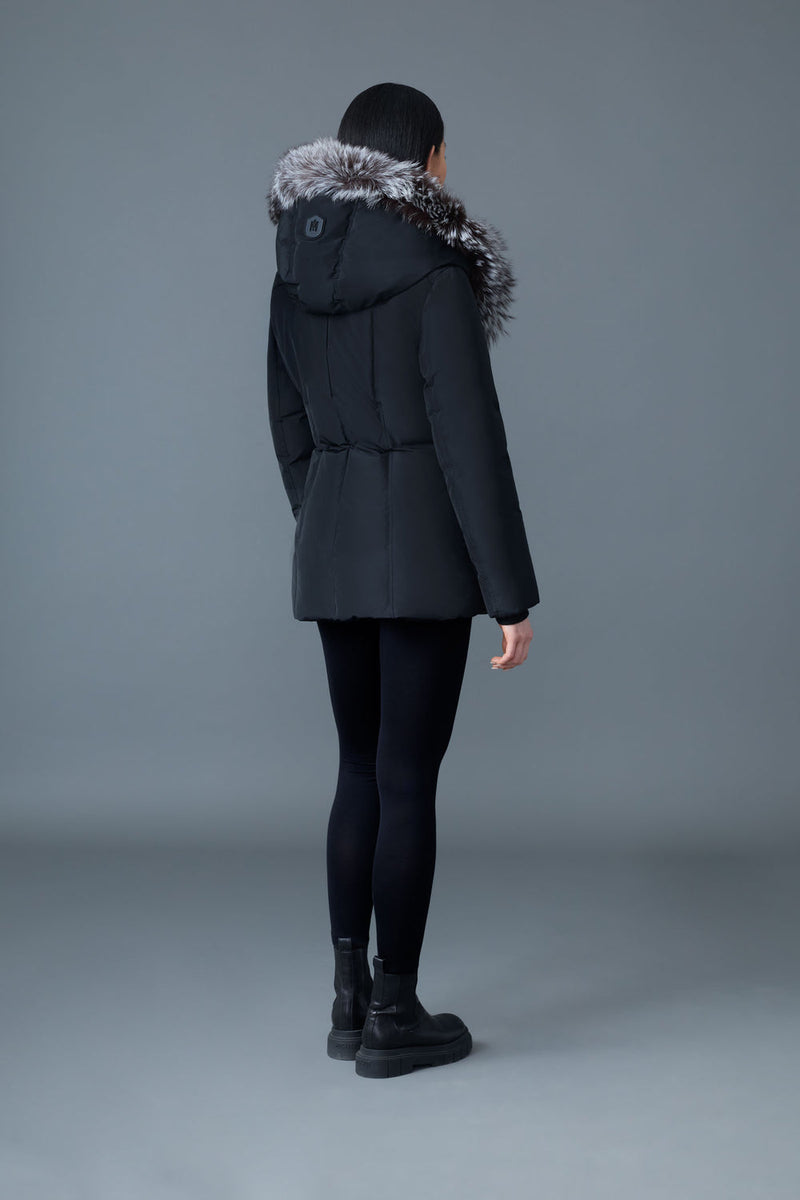 MACKAGE ADALI-X Down coat with silver fox fur Signature Mackage Collar