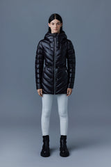 Mackage Arita Black Hooded Down Chevron Jacket