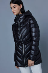 Mackage Arita Black Hooded Down Chevron Jacket