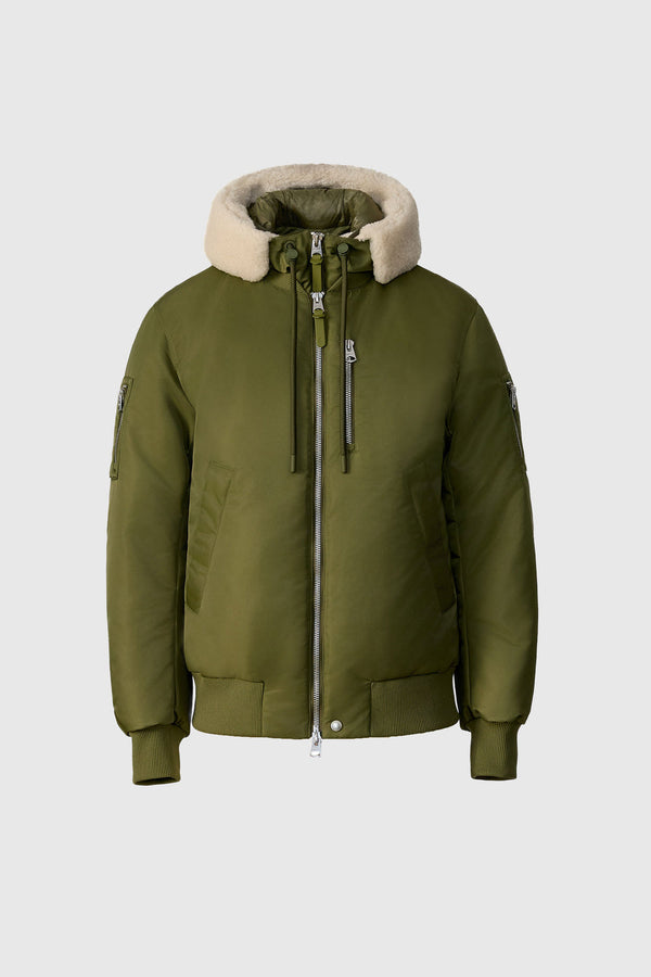 MACKAGE AUGUST bomber jacket with shearling-trimmed hood