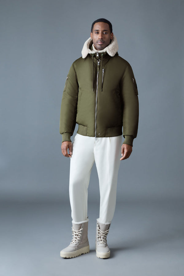 MACKAGE AUGUST bomber jacket with shearling-trimmed hood