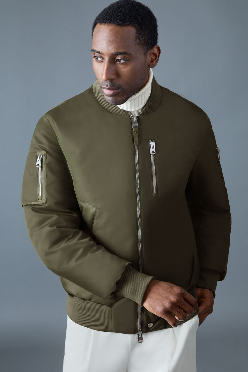 MACKAGE AUGUST bomber jacket with shearling-trimmed hood