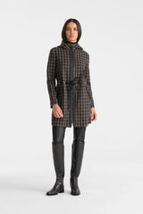 BLITHE-STP Wool and leather belt coat