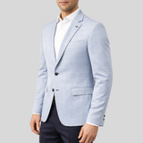 Windowpane Check Stretch Jersey Blazer