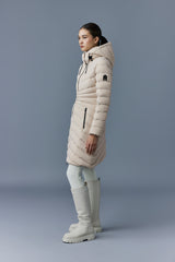 Mackage Camea Trench Stretch Light Down Jacket with Removable Hood