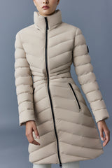 Mackage Camea Trench Stretch Light Down Jacket with Removable Hood