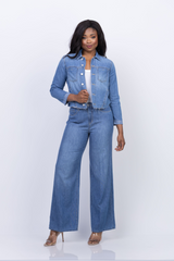 L'Agence Alicent Sneaker Wide Leg Jeans