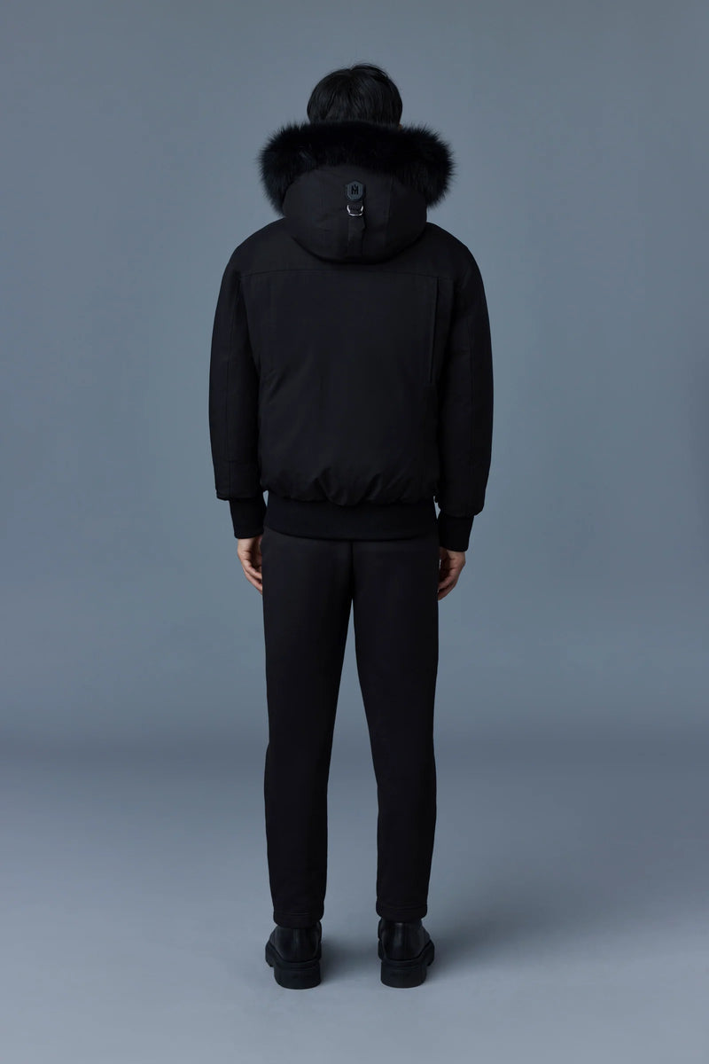 Mackage Dixon-BX Black Down Bomber with Black Fox Fur