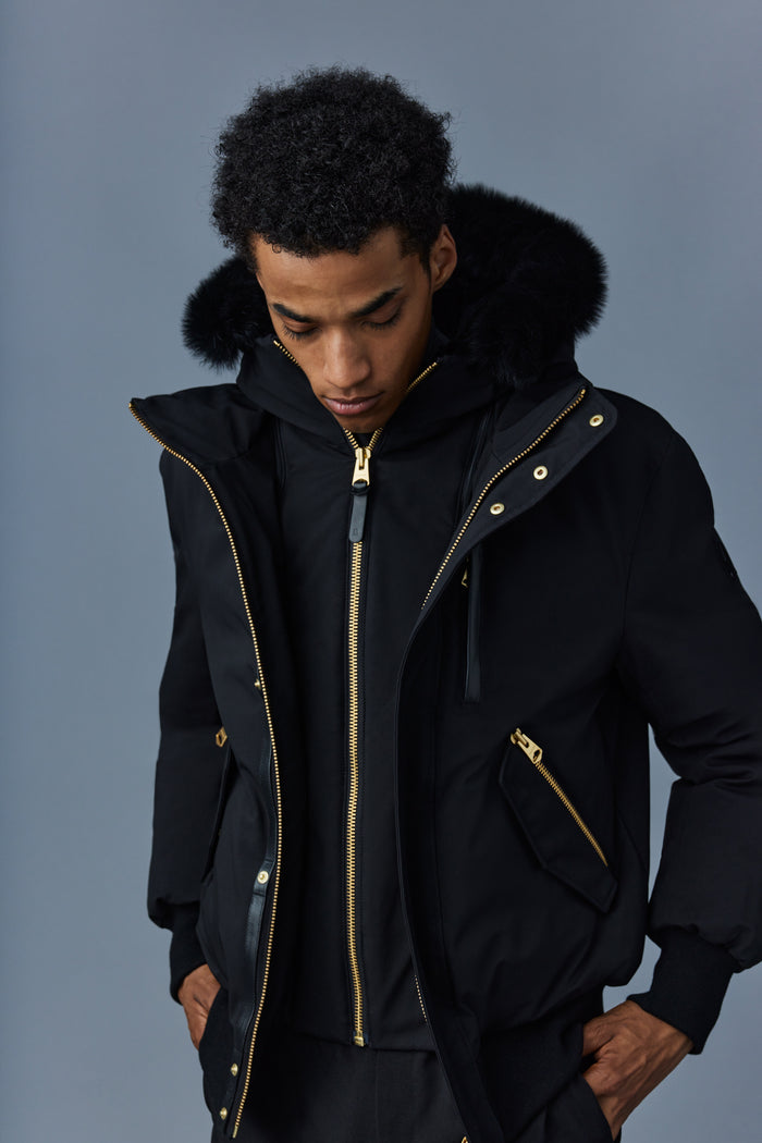 Mackage Dixon 2-in-1 Nordic Tech Down Bomber with Blue Fox Fur