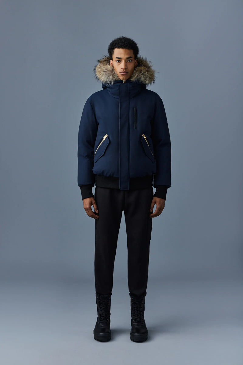 Mackage Dixon-F Navy Down Bomber with Natural Fur