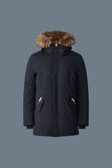 Mackage Edward 2-in-1 Down Parka with Hooded Bib and Natural Fur for Men