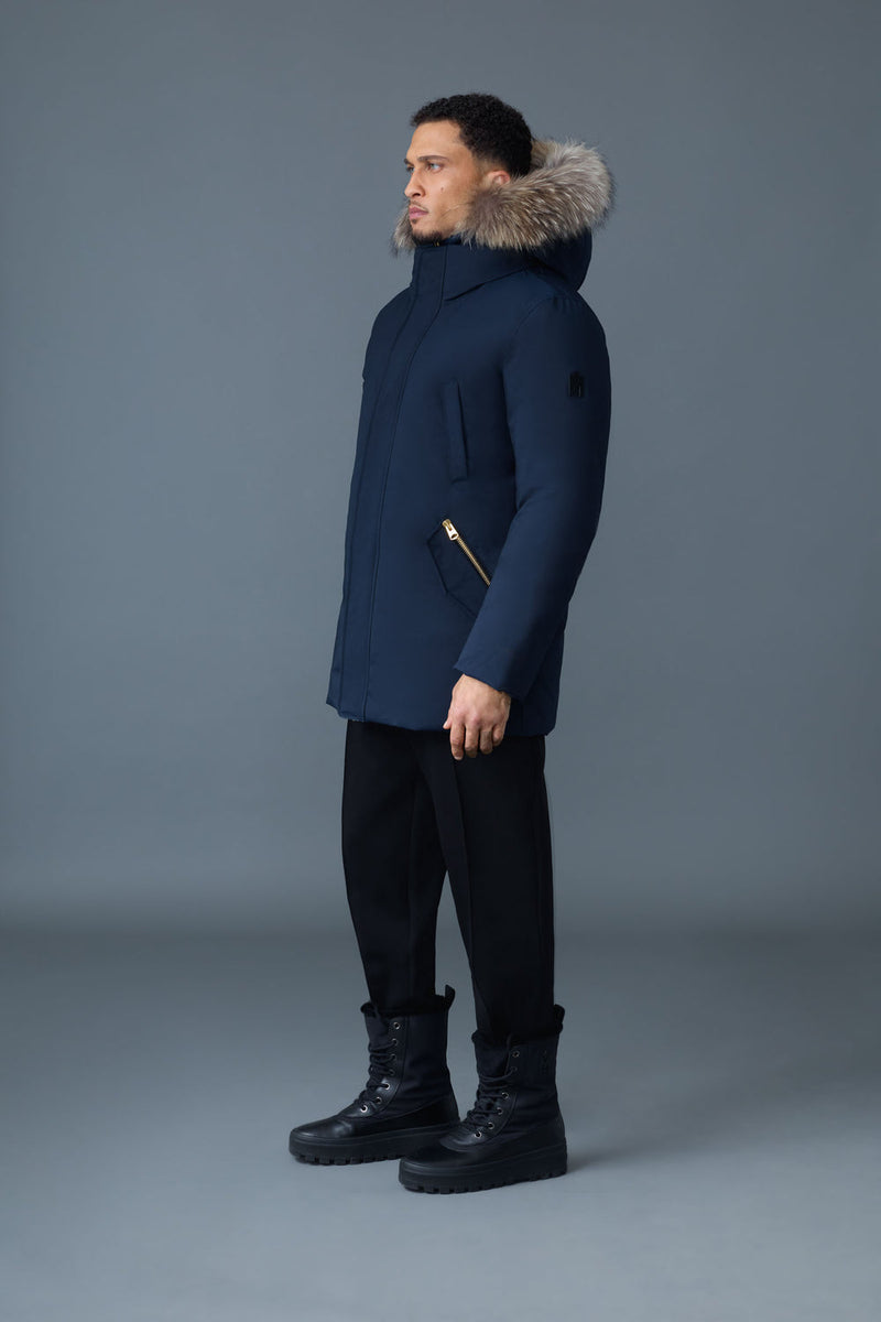 MACKAGE EDWARD-F 2-in-1 down parka with hooded bib and natural fur for men
