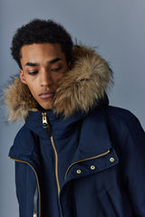 Mackage Edward 2-in-1 Down Parka with Hooded Bib and Natural Fur for Men