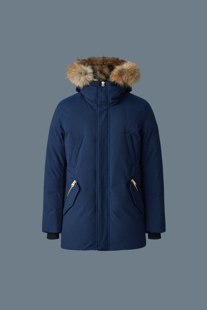 Mackage Edward 2 in 1 Down Parka with Hooded Bib and Natural Fur for M Faded Soul