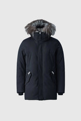 EDWARD-XZ 2-in-1 down parka with hooded breastplate and silver fur collar