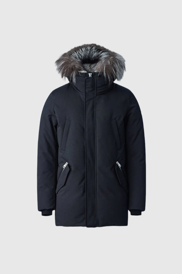 MACKAGE EDWARD-X 2-in-1 down parka with hooded bib and silver fox fur