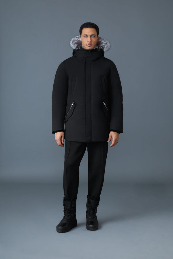 MACKAGE EDWARD-X 2-in-1 down parka with hooded bib and silver fox fur