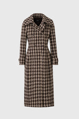 ELODIE-BHT Houndstooth Patterned Wool coat